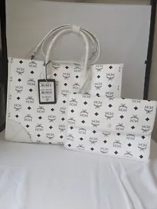 MCM Damen München Tragetasche in Visetos Canvas groß weiß - Bild 1 von 3