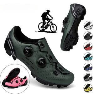 Mtb Cycling Sneaker Man Women Flat Cycling Shoes Self-locking Cleat Shoes - Picture 1 of 44