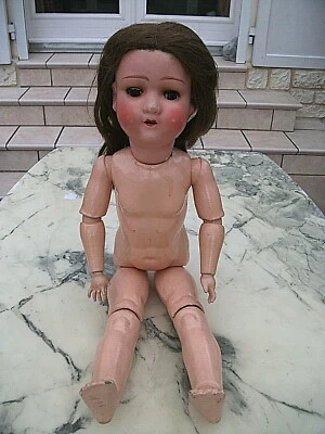 ANCIENNE POUPEE COMPOSITION-CORPS ARTICULE-MARQUE ERNEST VILLAIN-BELGIQUE - Photo 1/4