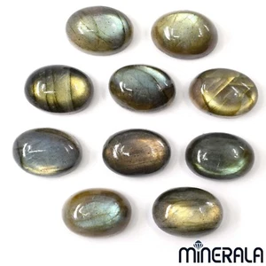 [WHOLESALE] NATURAL LABRADORITE GEMSTONE CAB OVAL 10x14mm VARIOUS QUANTITIES - Picture 1 of 14