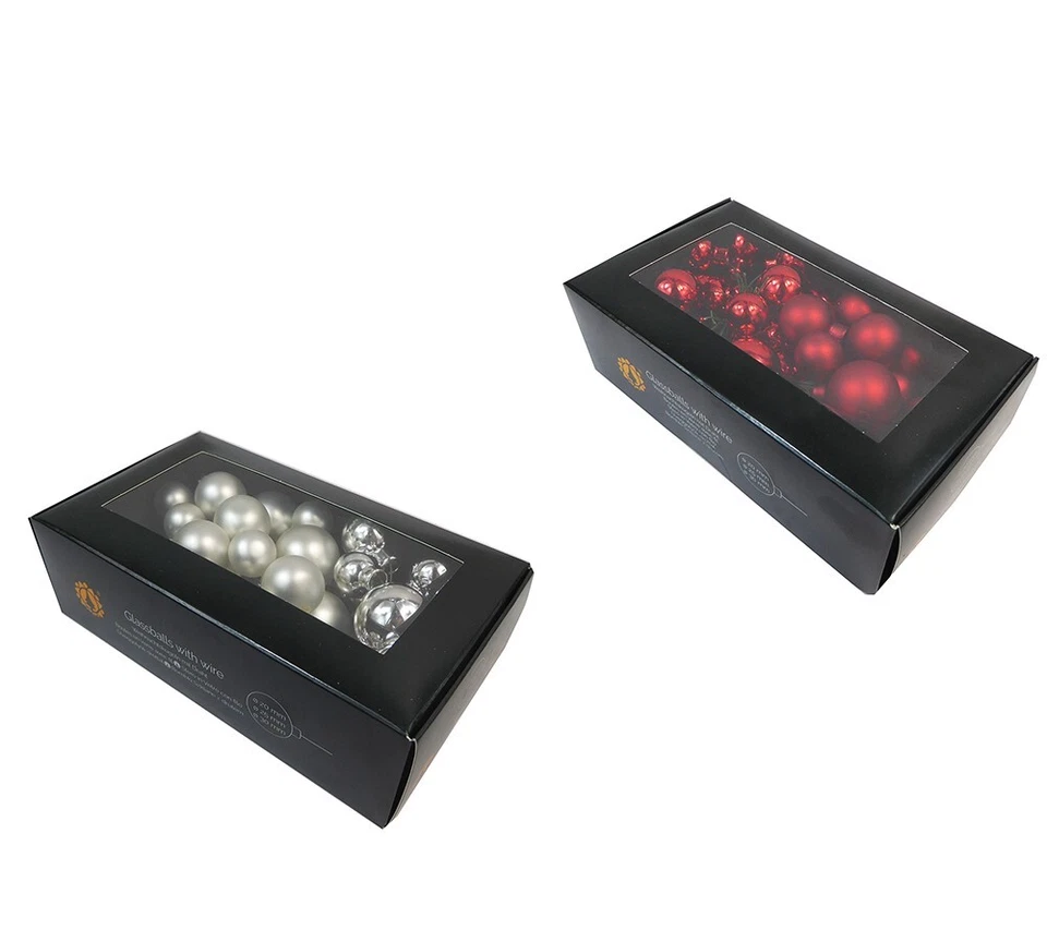 Palle Vetro Stecco Mm 20/25/30 Pz 36 Decorazioni Addobbi Albero Natale - Immagine 1 di 1