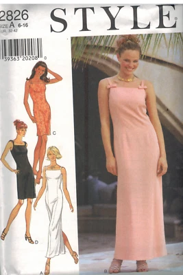 2826 UNCUT Style Vintage Pattern Misses Dress Evening Gown 6 - 16 Formal SEWING - Image 1 of 2