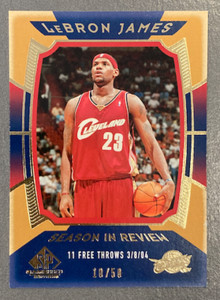 LEBRON JAMES 2004-05 SP GAME USED SEASON IN REVIEW GOLD 10/50