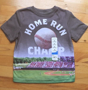Neu mit Etikett Jungen Jumping Beans grau Home Run Champ kurzärmliges Oberteil (4T) Baseball - Bild 1 von 3