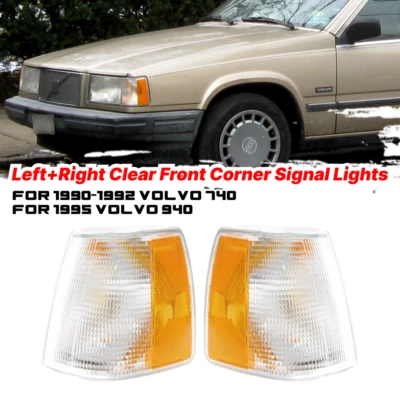 2x Front Bumper Turn Signal Parking  Corner Lights Lamps For 1990-1992 Volvo 740 - Image 1 of 4