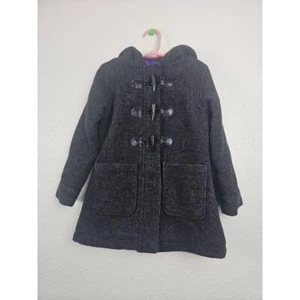 Madden Girl Gray Charcoal Pea Coat Hooded Toggle Pockets 5 - Picture 1 of 9