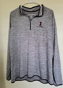 Illinois Fighting Illini 1/2 Zip Pullover Herren Large Tennis Performance grau - Bild 1 von 3