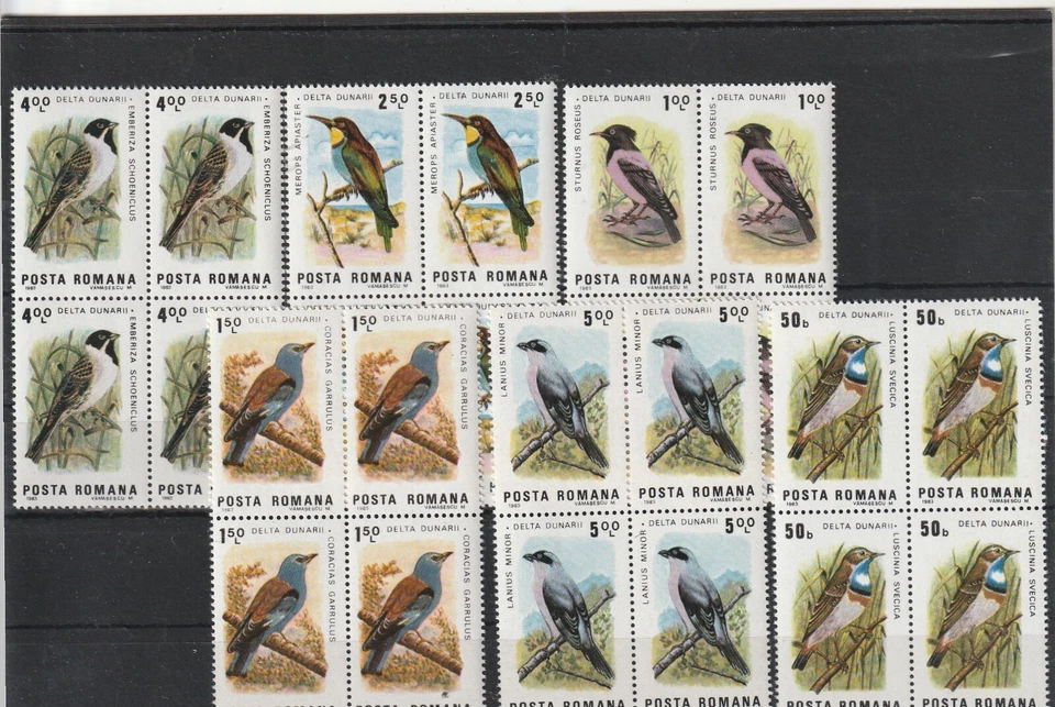Rumania 1983 SELLOS Aves Delta del Danubio Bloques MNH POST Naturaleza Protegida Foto 1 de 1