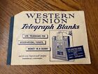 Western Union Telegraph Blanks Book Telefax Circa 1940S Telegram Messages Vtg