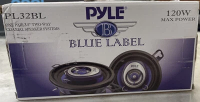Pyle PL32BL One Pair 3.5” Two-Way Coaxial Car Speaker 120w Max Power - Image 1 of 3