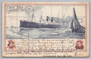 Postcard SS Zeeland Red Star Line Transatlantic Antwerp to New York Posted 1905 - Picture 1 of 2