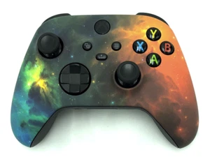 Custom Microsoft Xbox Series X / S Controller - Soft Touch Orange & Green Nebula - Picture 1 of 8