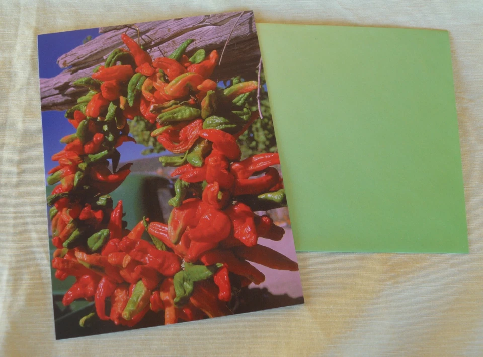 Leanin' Tree Thank You Note Card w Envelope Southwest Red & Green Chili Peppers - Image 1 of 4