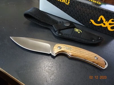 8." CUCHILLO HOJA FIJA MARRÓN HOJA 4+" 7Cr17Mov S.S. MANGO MADERA CEBRA NY SH Foto 1 de 4