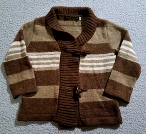 Inca Mama Boy`s Kid`s Youth Brown Striped Long Sleeve Sweater / Size 4 - Picture 1 of 6