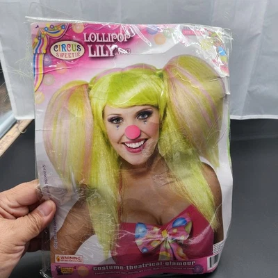 NEW Circus Sweetie Lollipop Lily Womens Wig, Clow Halloween Costume Cosplay - Image 1 of 4