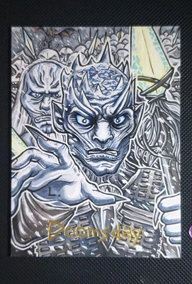 ACEO ORIGINAL 1/1 HAND-DRAWN SKETCH Night King, Game Of Thrones Signed By Artist - Image 1 of 4