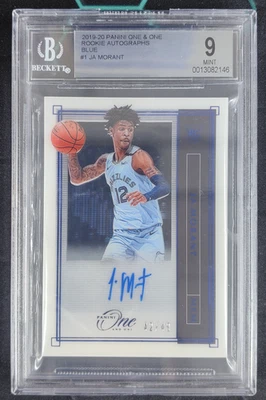 2019 Panini One and One Ja Morant Rookie Auto Blue RC  /49 BGS 9/10 Grizzlies - Image 1 of 4