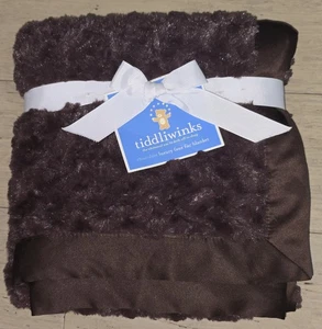 Tiddlywinks Faux Fur Chocolate Nylon Satin Edge & Back 30"X40" W/Tags - Picture 1 of 6