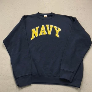 VINTAGE Navy Midshipmen Sweatshirt Herren XL blau Crewneck Spell Out NCAA 90s - Bild 1 von 9