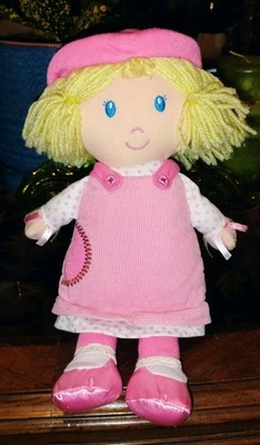 Kid Preferred Baby Doll Plush Lovey Hearts Overall Corduroy Dress Yarn Hair (A - Image 1 of 4