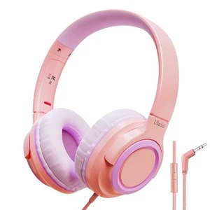 U20 Pink Kids Headphones, Wired Children Headphones with 94dB Safe Volume Con... - Picture 1 of 5