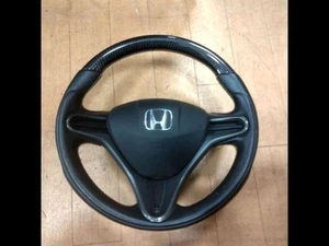 JDM HONDA FIT GE8 JAZZ J'S Racing Carbon Sports Steering Wheel Yellow Stitch - Picture 1 of 9