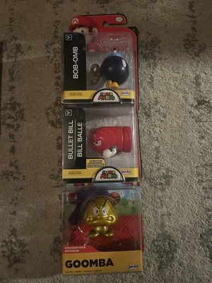 World Of Nintendo Super Mario Gold Goomba Red Bullet Bill Bobomb Nuevo En Paquete Foto 1 de 2