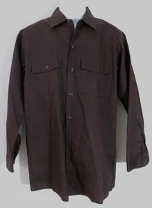 NWOT Dickies Men's Medium Long Sleeve Twill Work Shirt Original Fit Dark Brown - Picture 1 of 5