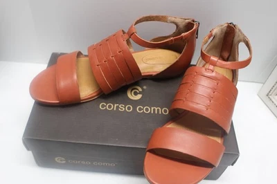 Corso Como Sprint Sandals Color Brick Women's 8.5M Leather Flat Strappy - Image 1 of 4