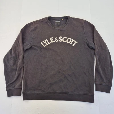 LYLE & SCOTT Sweatshirt Large Black Mens 100% Cotton Casual Pullover Logo Jumper - Image 1 of 4