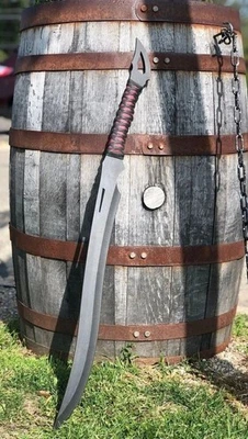 Facão de caça personalizado feito à mão 30 polegadas aço carbono com bainha de couro - Imagem 1 de 2