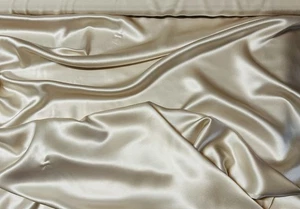 Silk Charmeuse satin ~19mm, Taupe, 100% Silk, 44" W, By the Yard (TS-7150I) - Picture 1 of 4