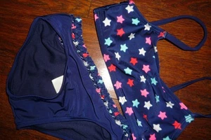 Little Girls Cat & Jack navy with red/white stars bikini size 4-5 - Picture 1 of 2