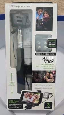 Palo para selfies con control remoto auxiliar incorporado Itek de Soundlogic nuevo Foto 1 de 2