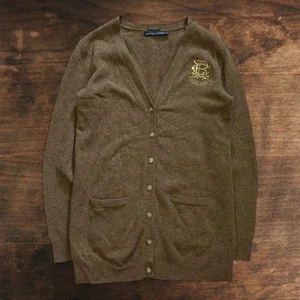 Ralph Lauren Sweater Cardigan Wool Rabbit Hair Crest Boyfriend Womens Medium - Picture 1 of 5