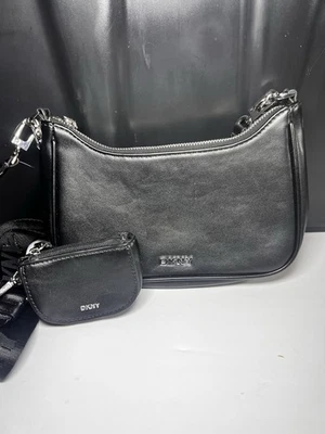 DKNY Cairo MD  Black Pouchette Crossbody Bag w/ Coin Purse New Not Tags - Image 1 of 4