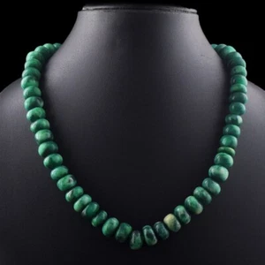 Joyería de collar con cuentas de esmeralda verde mejorada hecha a mano de 536,00 quilates AK 21 E597 - Imagen 1 de 3