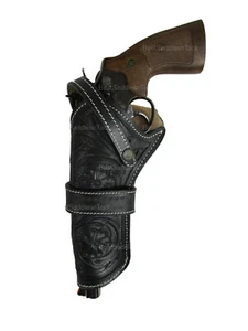 LEATHER GUN HOLSTER REVOLVER SINGLE ACTION WESTERN SIX SHOOTER FLORAL TOOLED - Picture 1 of 19