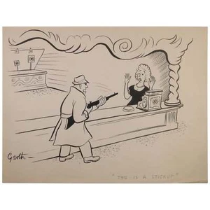 Garth Williams / Original unveröffentlichte New Yorker Cartoon diese signiert 1946 - Bild 1 von 1