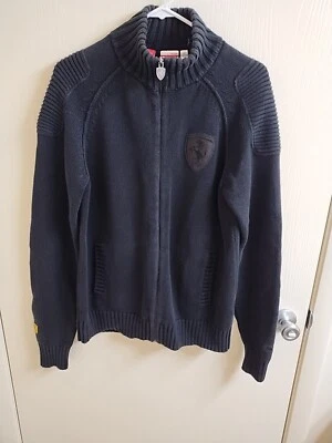 Sport Lifestyle Ferrari Medium Black Zipper Front Sweater Front Pockets9349 - Image 1 of 4