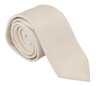 DOLCE & GABBANA Tie Men White Solid 100%Silk Adjustable Necktie Accessory 250usd - Image 1 of 4