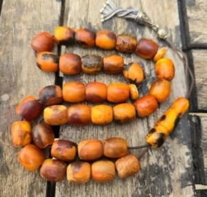 Rare Natural Baltic Amber Vintage Tesbih Misbaha Prayer Rosary Islamic Beads 59g - Picture 1 of 10