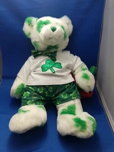 Build A Bear St. Patricks Day Bear trifoglio irlandese trifoglio verde orsacchiotto fortunato 2003 - Foto 1 di 8