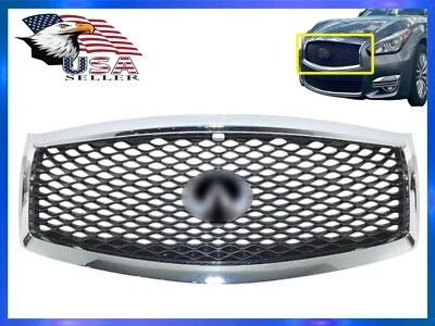 Para 2015-2019 Infiniti Q70 Q70L para-choque dianteiro grade superior cromada 62310-4AM1B - Imagem 1 de 4