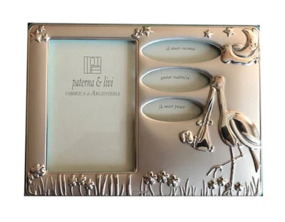 Marco de fotos para bebé Paterna & Livi de plata de ley 925, hecho en Italia  Foto 1 de 4