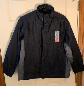 Vintage Nike Boys Jacket Large (14-16) Black Gray Nylon 4 pockets Zip - Picture 1 of 15