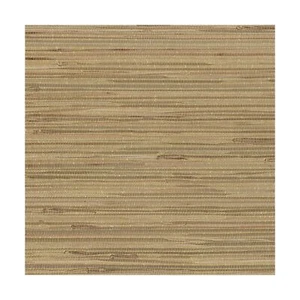 new488-441 Grasscloth Wallpaper, Gold Beige Cream Brown Wood - Picture 1 of 1