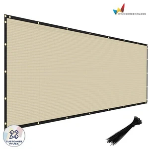 4' 5' 6' 8' Privacy Fence Screen Garden Yard Windscreen Mesh Shade Cover Beige - Picture 1 of 8