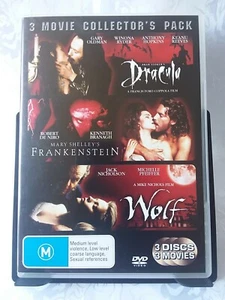 Dracula Frankenstein Wolf DVD 2006 Region 4 Triple Feature Bram Stocker - Picture 1 of 2